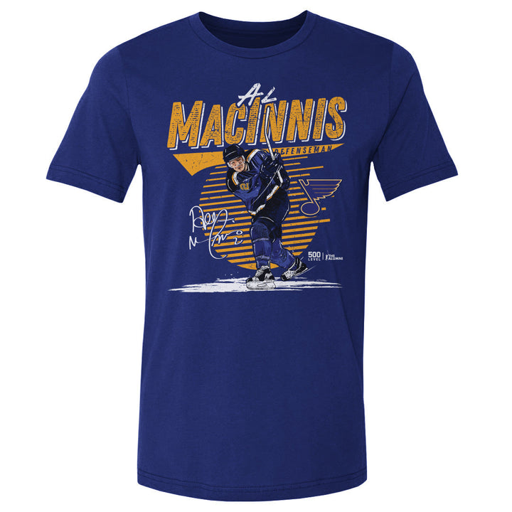 Al MacInnis St. Louis Blues Comet Tee - 2 Colors Men's Cotton T-Shirt 500 LEVEL Men's Cotton T-Shirt Royal Blue S