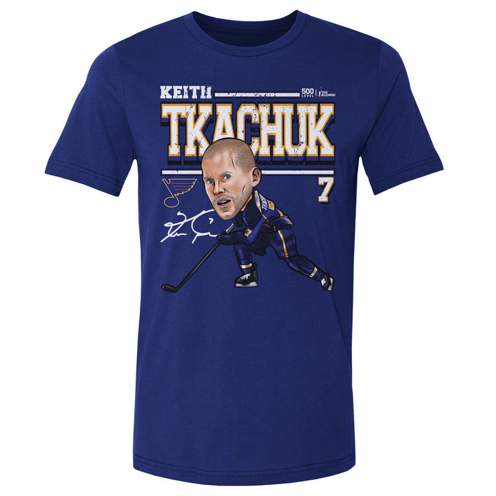Keith Tkachuk St. Louis Blues Tee - 2 Colors Men's Cotton T-Shirt 500 LEVEL Men's Cotton T-Shirt Royal Blue S