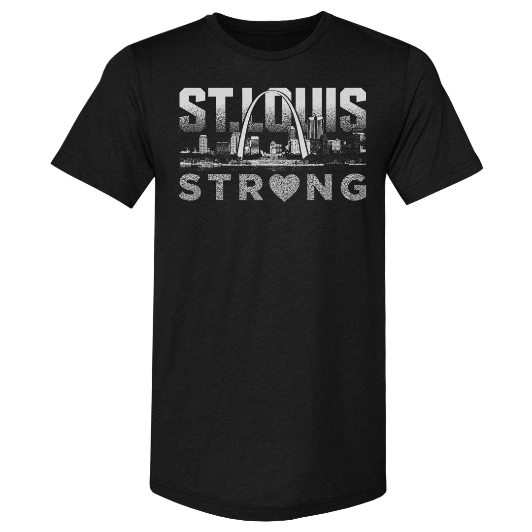 St. Louis Strong Tee by 500 Level Men's Premium T-Shirt 500 LEVEL Men's Premium T-Shirt Tri Black S