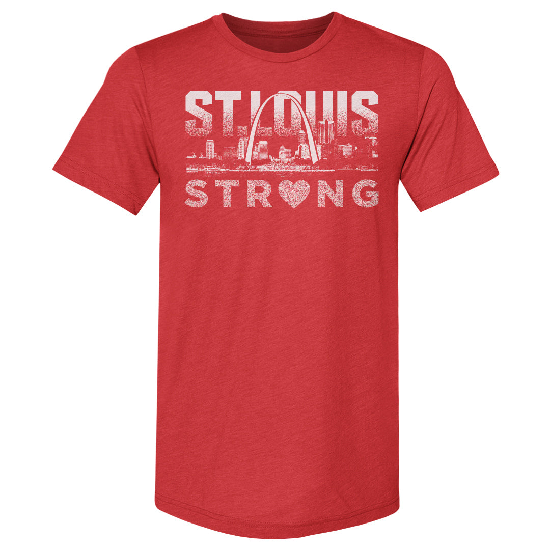St. Louis Strong Tee by 500 Level Men's Premium T-Shirt 500 LEVEL Men's Premium T-Shirt Tri Red S