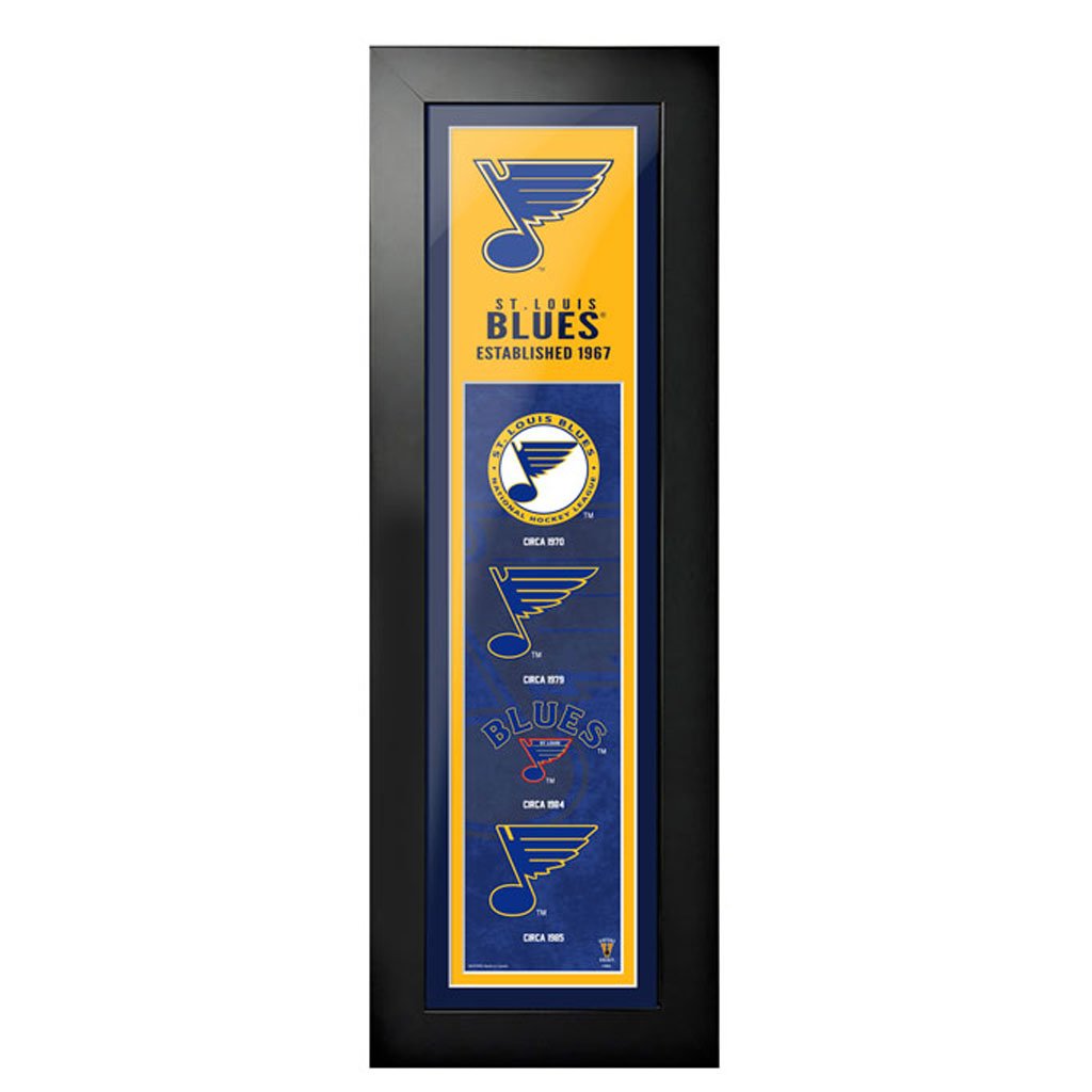 St Louis Blues 6"x22"  Logos to History Framed Art Wall Decor Sports Decor   
