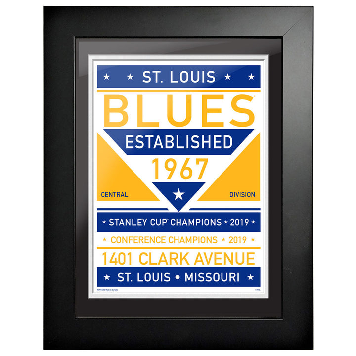 St. Louis Blues 12 x 16 Dual Tone Framed Sign Wall Decor Sports Decor   