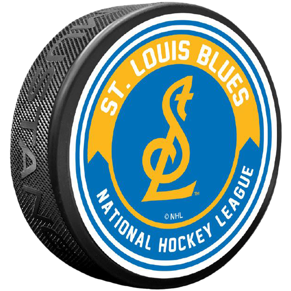 ST. LOUIS BLUES Arrow New STL Logo PUCK - 3 INCHES Puck Mustang Products
