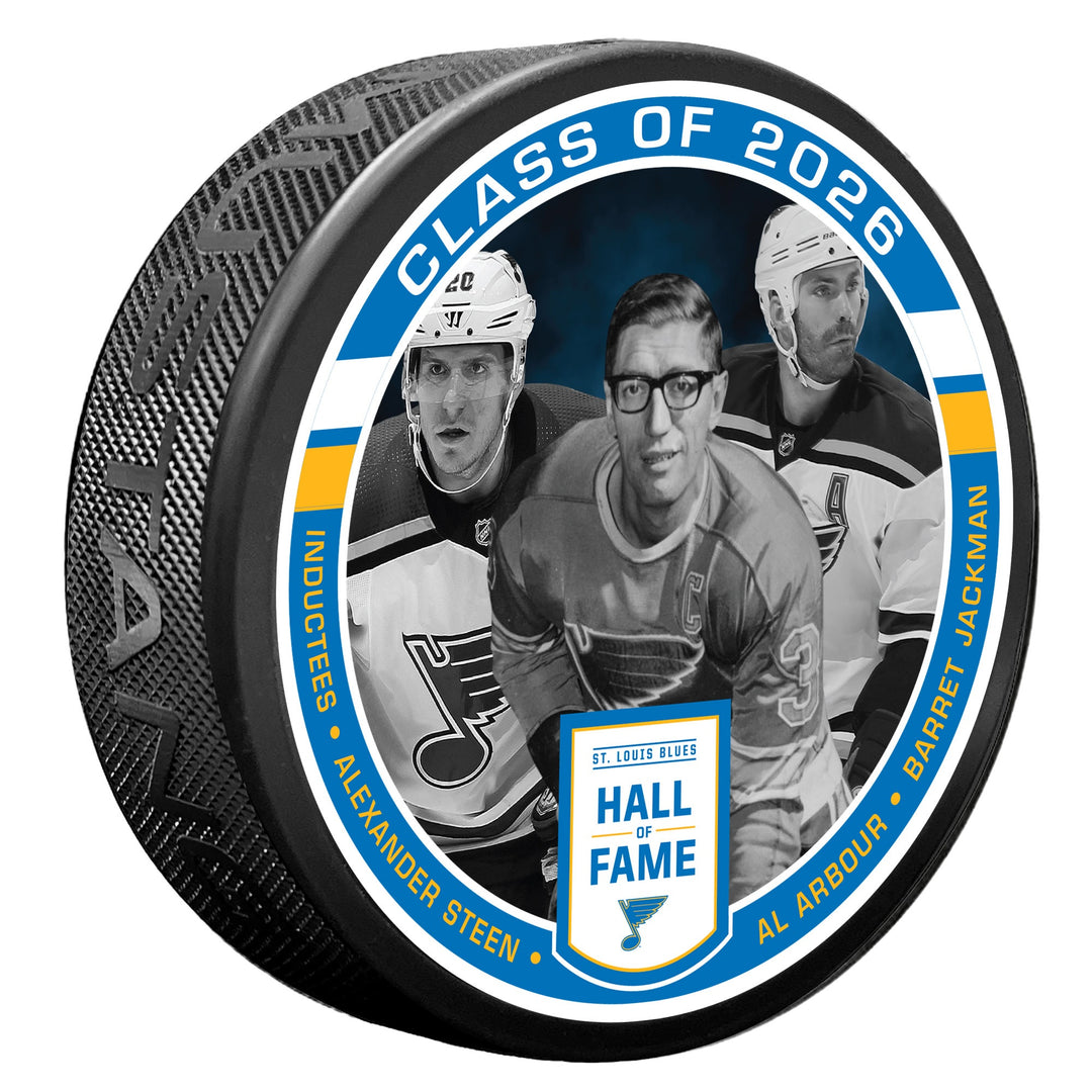 ST. LOUIS BLUES MUSTANG CLASS OF 2026 HALL OF FAME PUCK - BLACK Puck Mustang Products