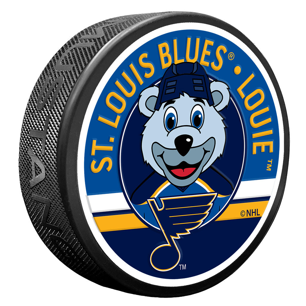 St. Louis Blues Louie Mascot Textured Puck Pucks Sports Decor   
