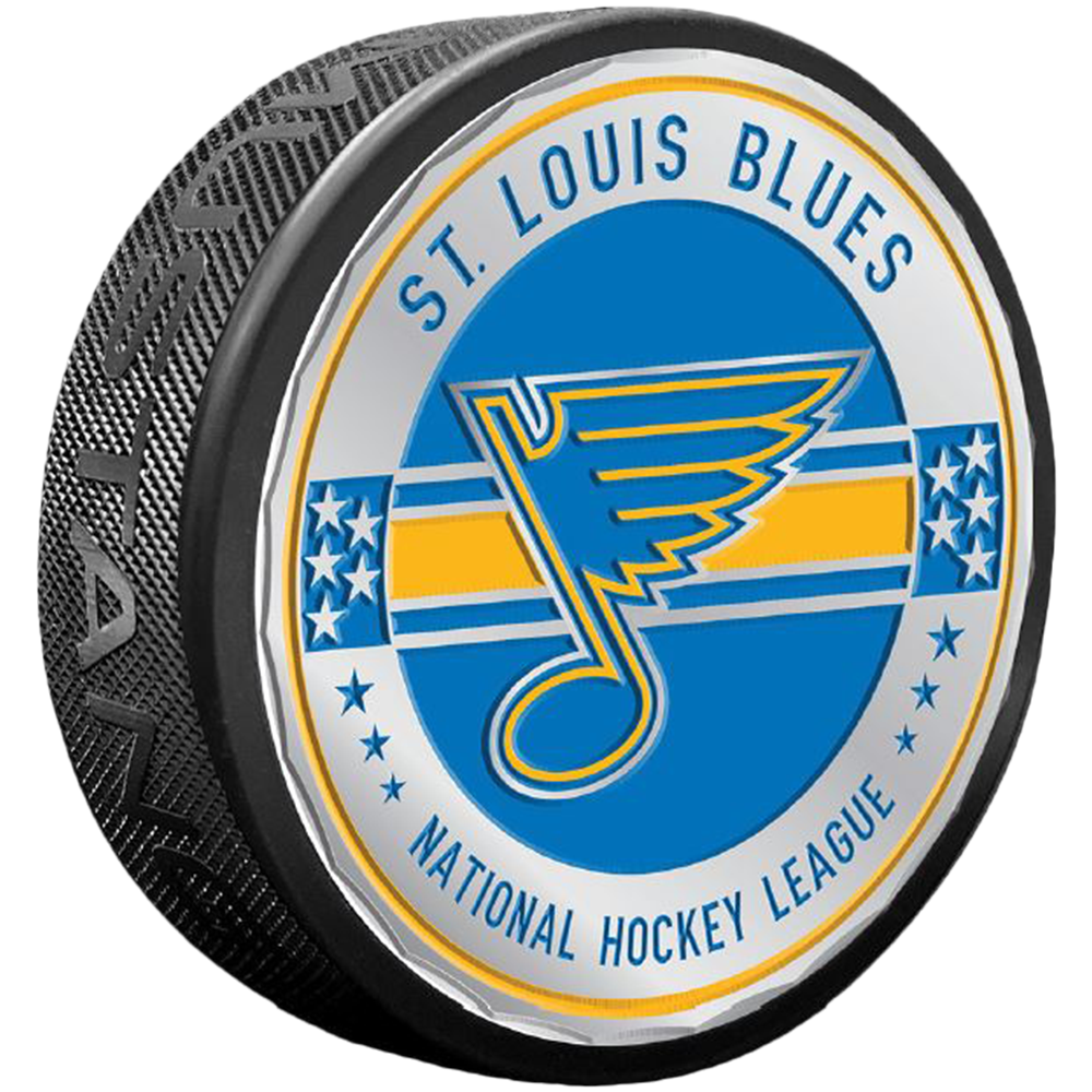 ST. LOUIS BLUES New Logo Stars Medallion PUCK - 3 INCHES Puck Mustang Products