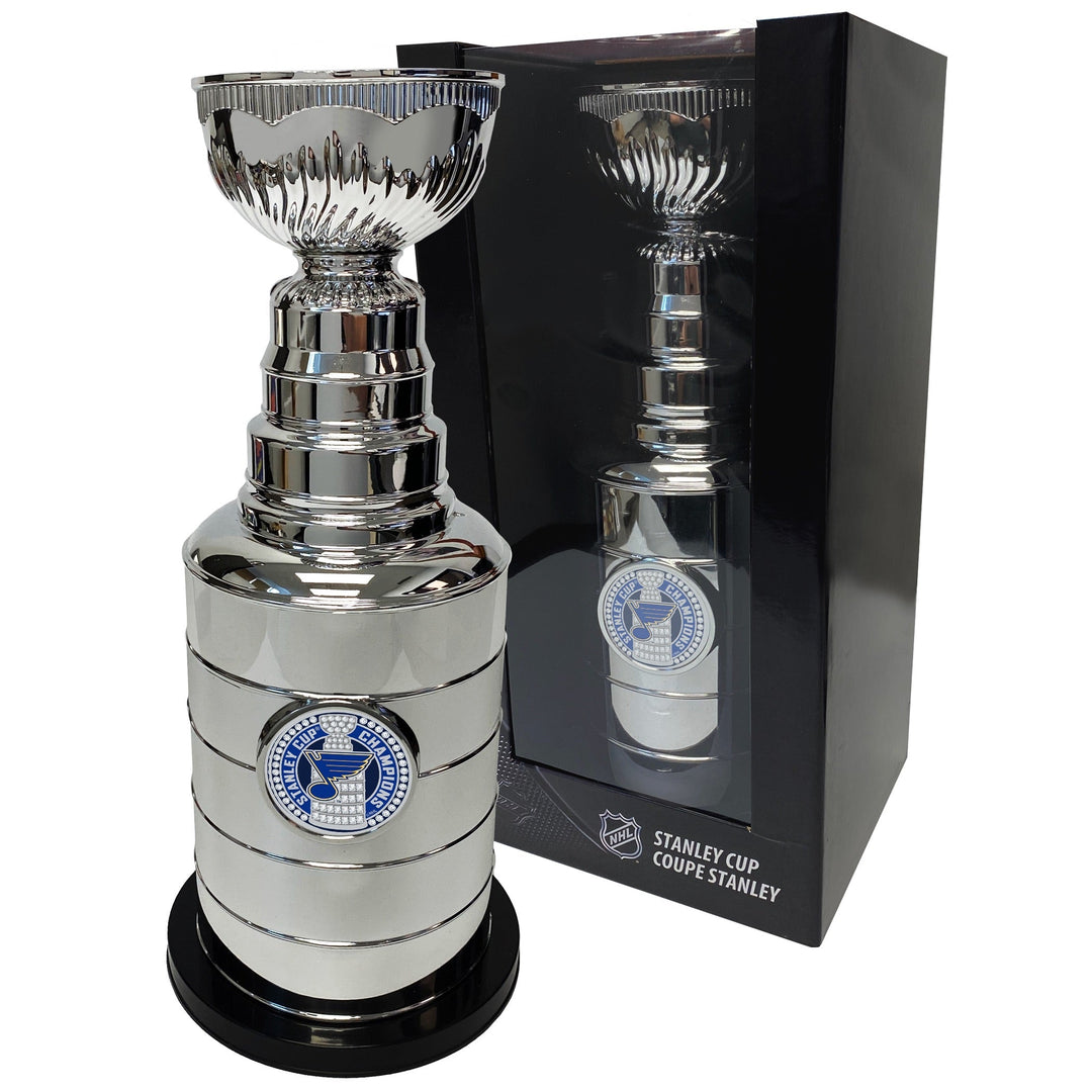 St. Louis Blues Stanley Cup Coin Bank with Trimflexx Stanley Cup Replica Sports Decor   