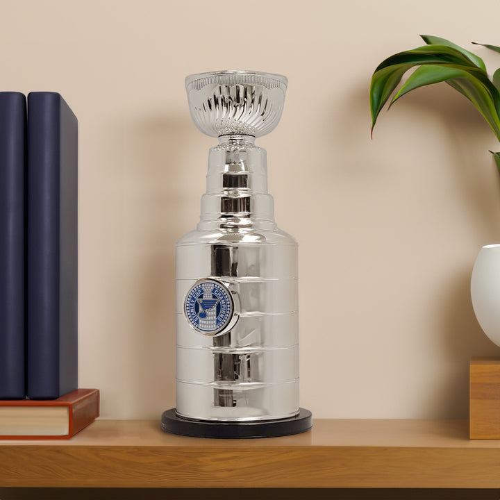 St. Louis Blues Stanley Cup Coin Bank with Trimflexx Stanley Cup Replica Sports Decor   