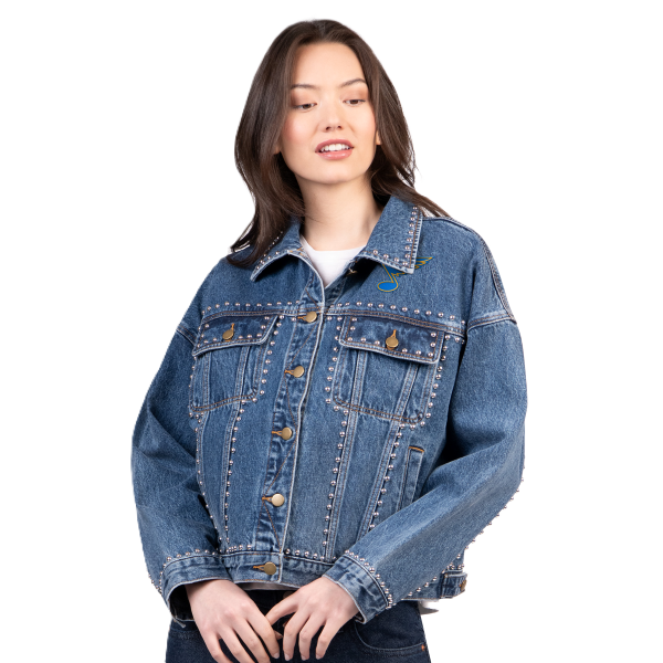 BLUES WOMENS DENIM STUDDED JACKET Jacket G-III