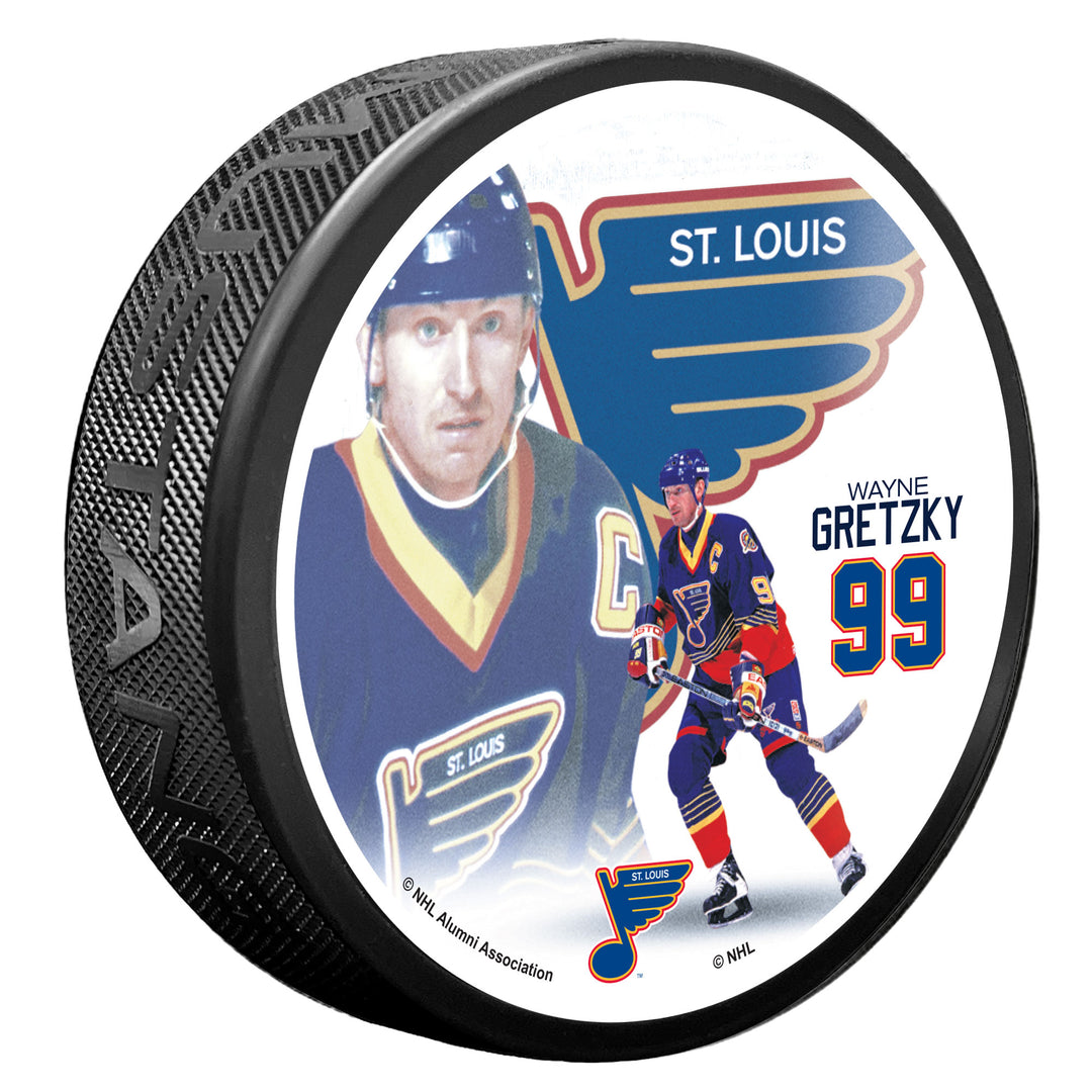 ST. LOUIS BLUES MUSTANG WAYNE GRETZKY NOTE90 PUCK Puck Mustang Products