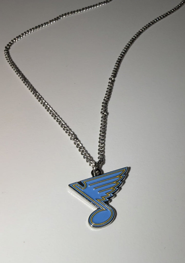 ST. LOUIS BLUES NOTE PENDANT BLUE GOLD Jewelry NHL