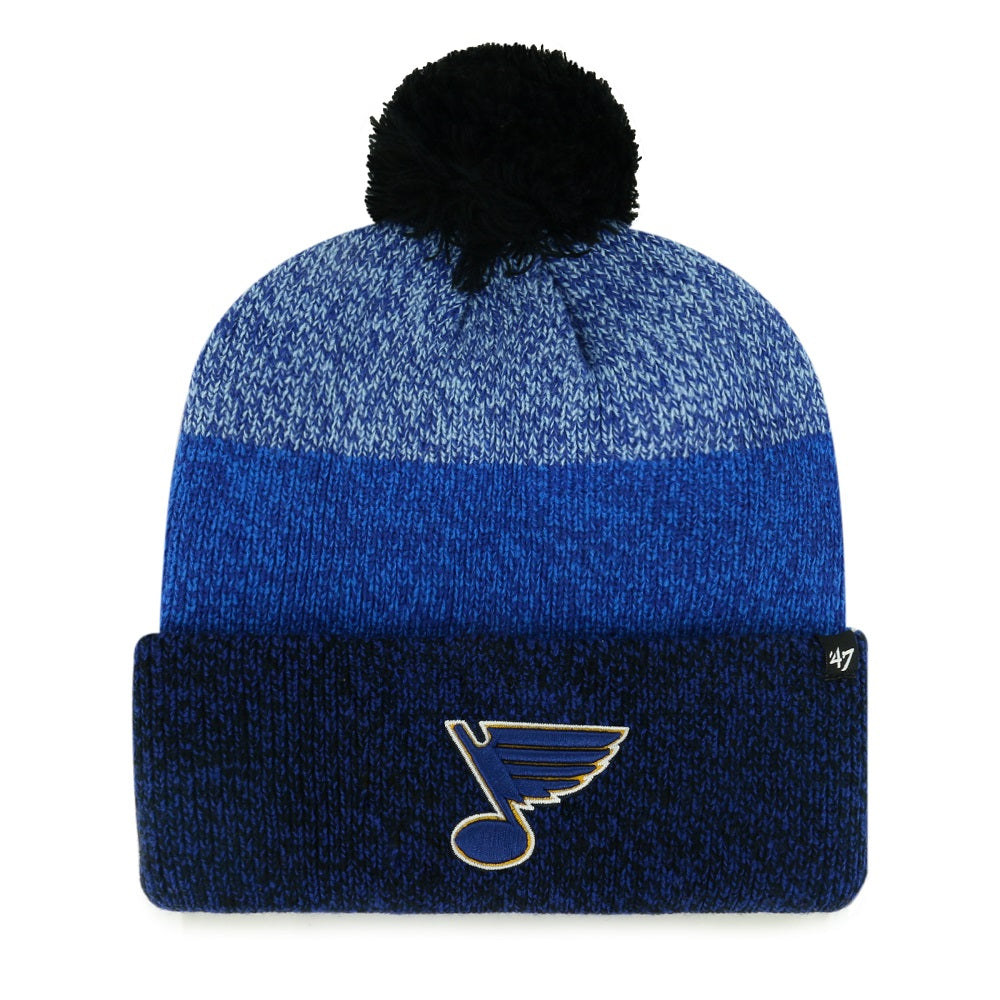 ST. LOUIS BLUES 47' NOTE DARK FREEZE POM KNIT BEANIE - BLUE Knit '47 Brand   