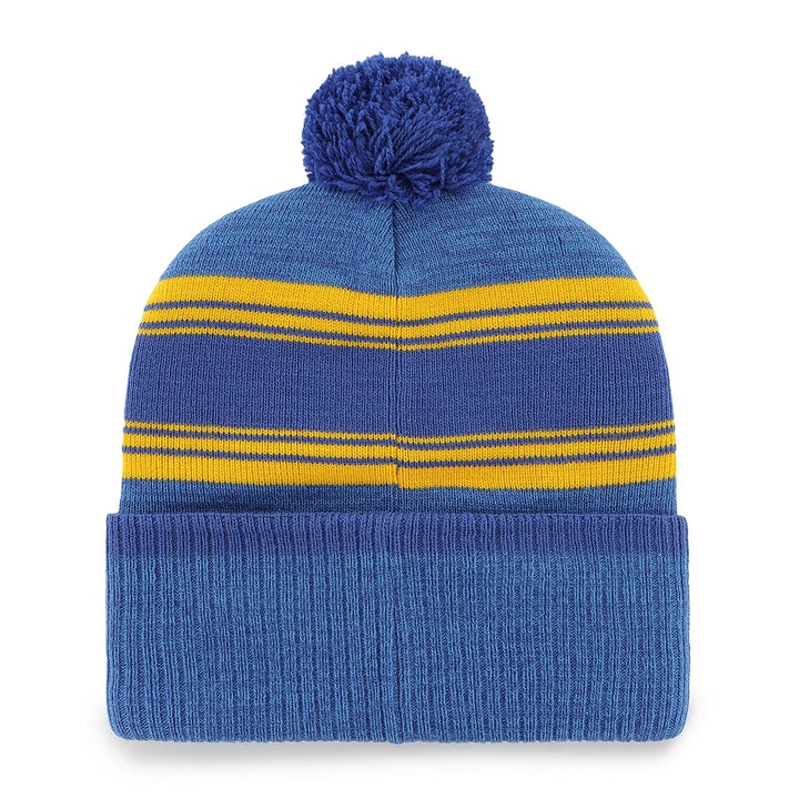 ST. LOUIS BLUES 47' NOTE FADE STRIPED POM KNIT BEANIE - ROYAL