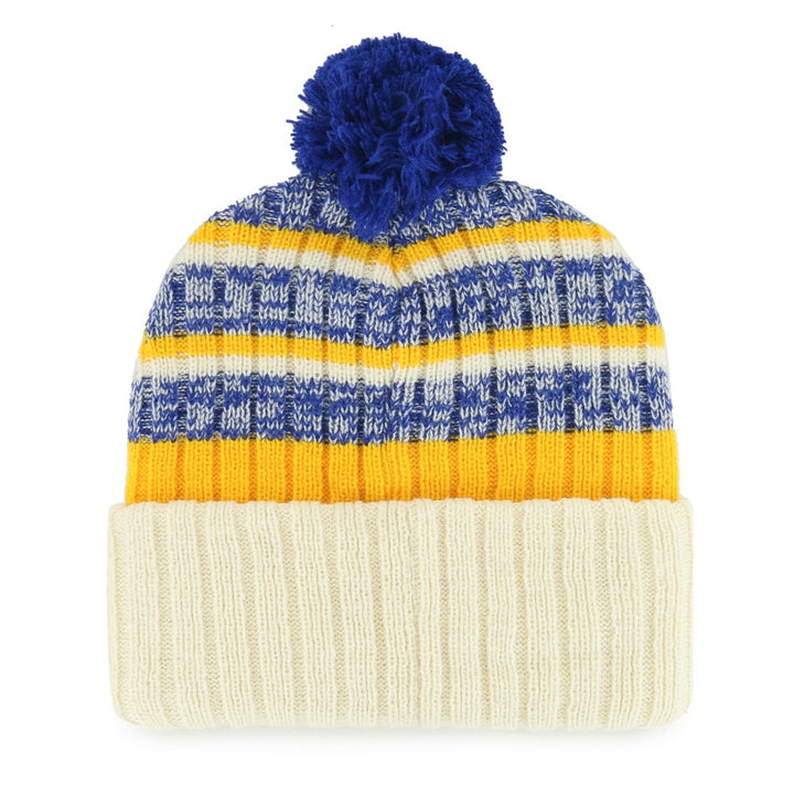 ST. LOUIS BLUES 47' NOTE TAVERN STRIPED POM KNIT BEANIE - NATURAL