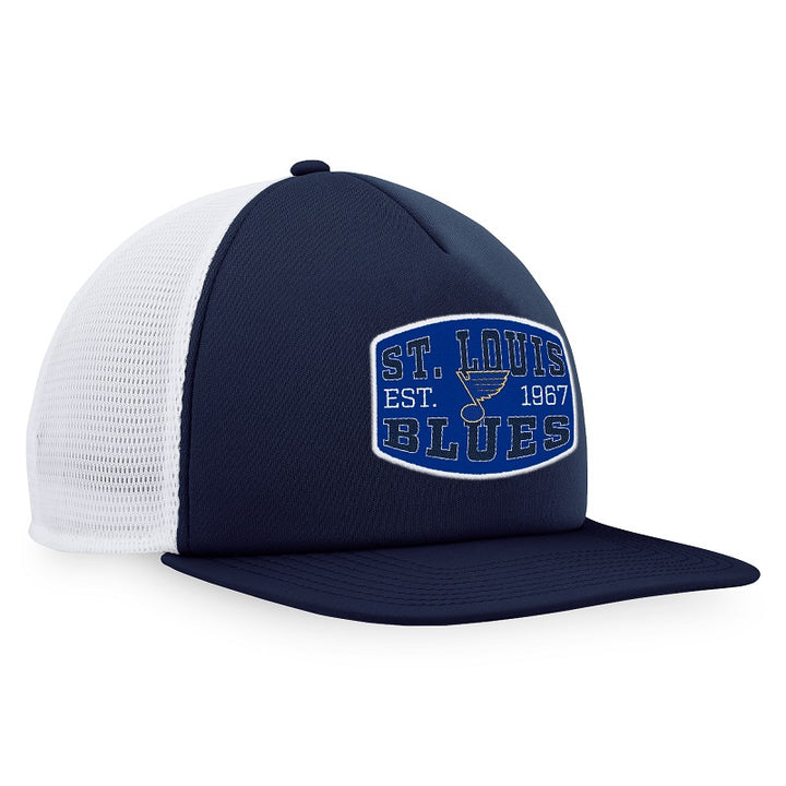 ST. LOUIS BLUES FANATICS MESH PATCH FOAM SNAPBACK HAT - NAVY/WHITE Hat Fanatics   