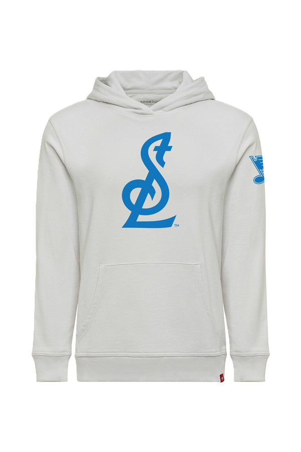 ST. LOUIS BLUES SPORTIQE STL LOGO DRAKE HOODIE - DOVE WHITE Hoodie Sportiqe