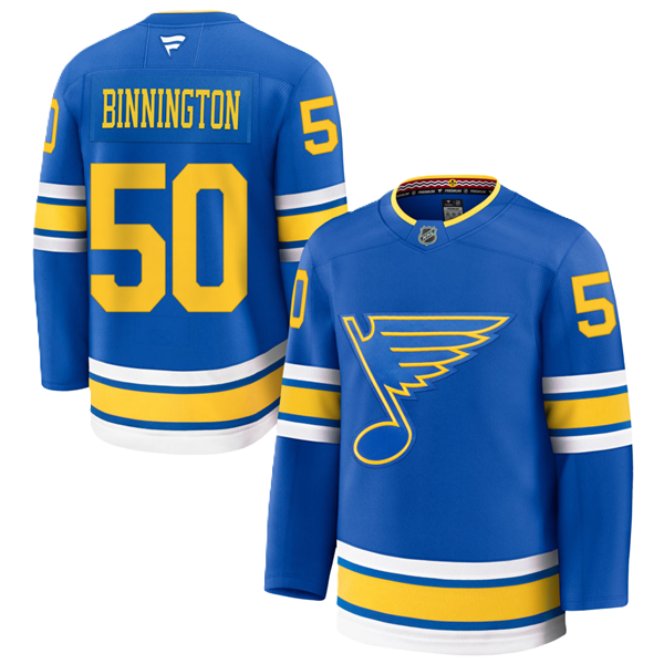 ST. LOUIS BLUES FANATICS PREMIUM BINNINGTON #50 "PRO STITCH" HOME JERSEY - BLUE Jersey Fanatics