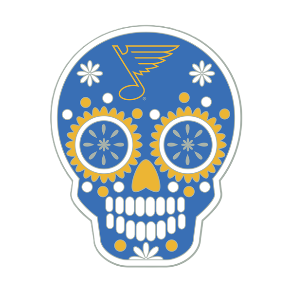 ST. LOUIS BLUES PSG SUGAR SKULL COLLECTOR PIN - BLUE/GOLD STL Authentics