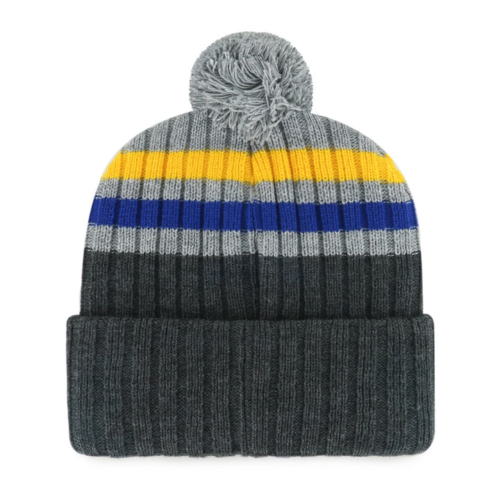 ST. LOUIS BLUES 47' PATCH STACK STRIPED POM KNIT BEANIE - MULTI Knit '47 Brand   
