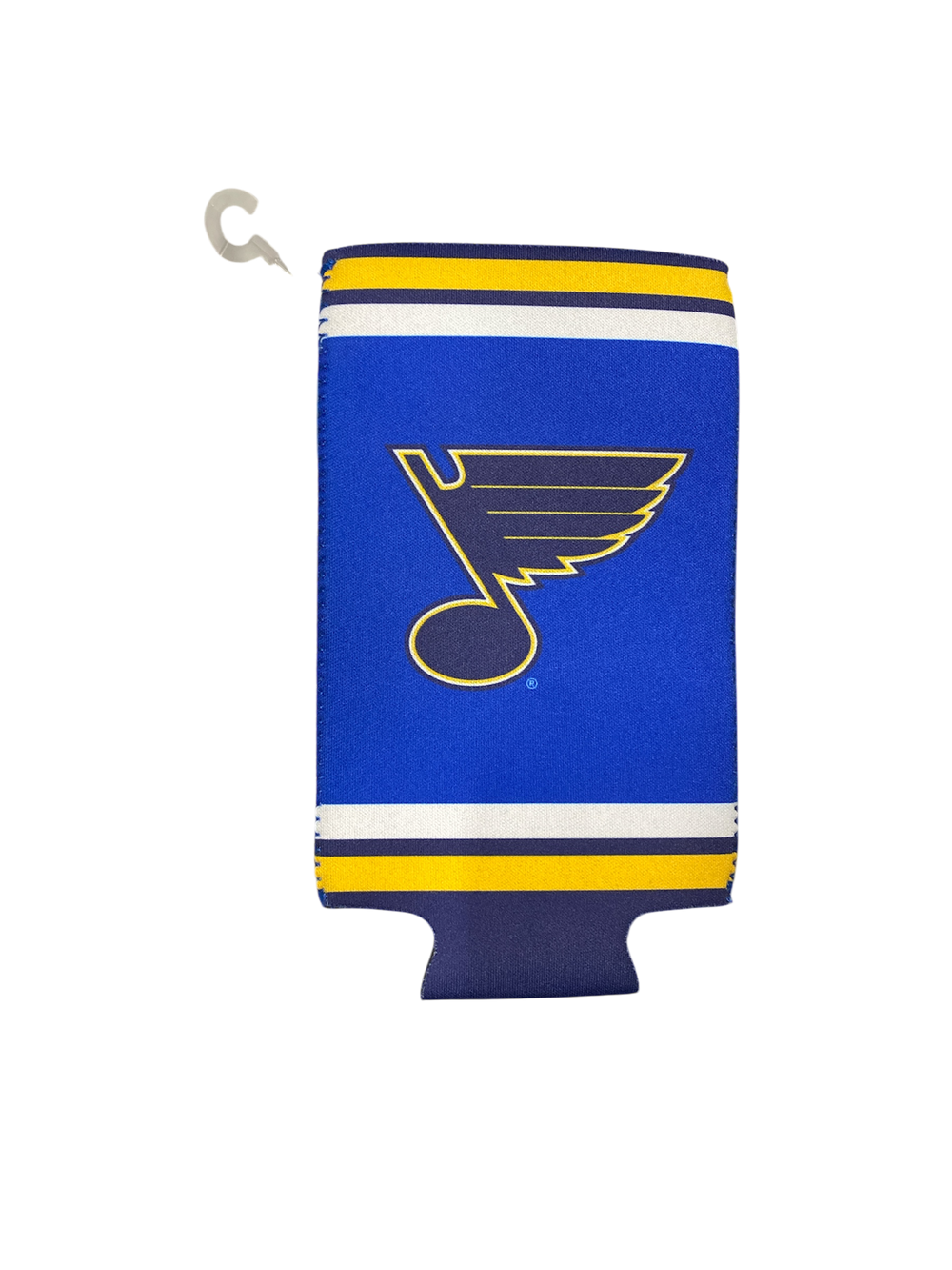 ST. LOUIS BLUES LOGO BRANDS NOTE LOGO STRIPED DESIGN KOOZIE CAN COOLER 25 OZ - ROYAL Koozie Logo Brands