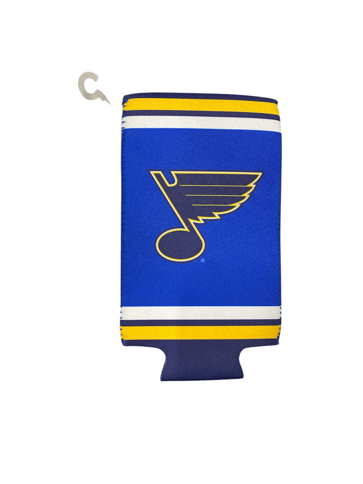 ST. LOUIS BLUES LOGO BRANDS NOTE LOGO STRIPED DESIGN KOOZIE CAN COOLER 25 OZ - ROYAL Koozie Logo Brands