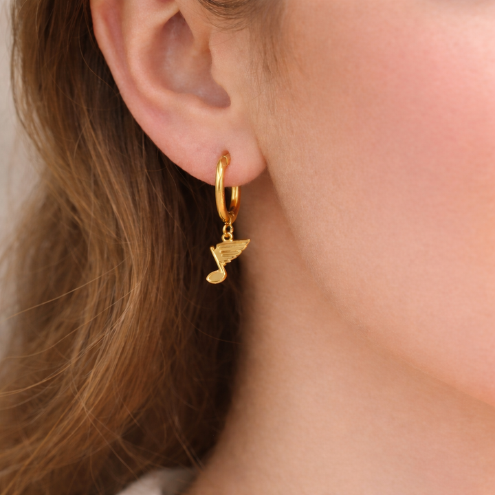 ST. LOUIS BLUES ALCO BLUE NOTE LOGO EARRINGS Necklace Alco