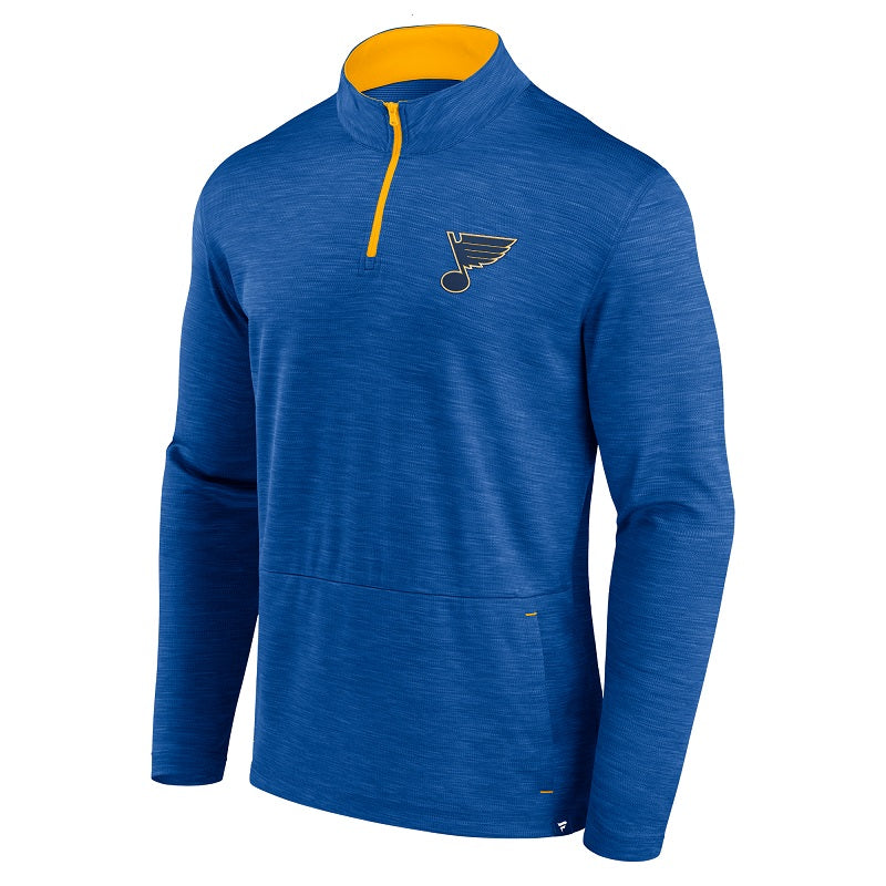 ST. LOUIS BLUES FANATICS HARD CHECK POCKET Q-ZIP - ROYAL 1/4 Zip Fanatics   