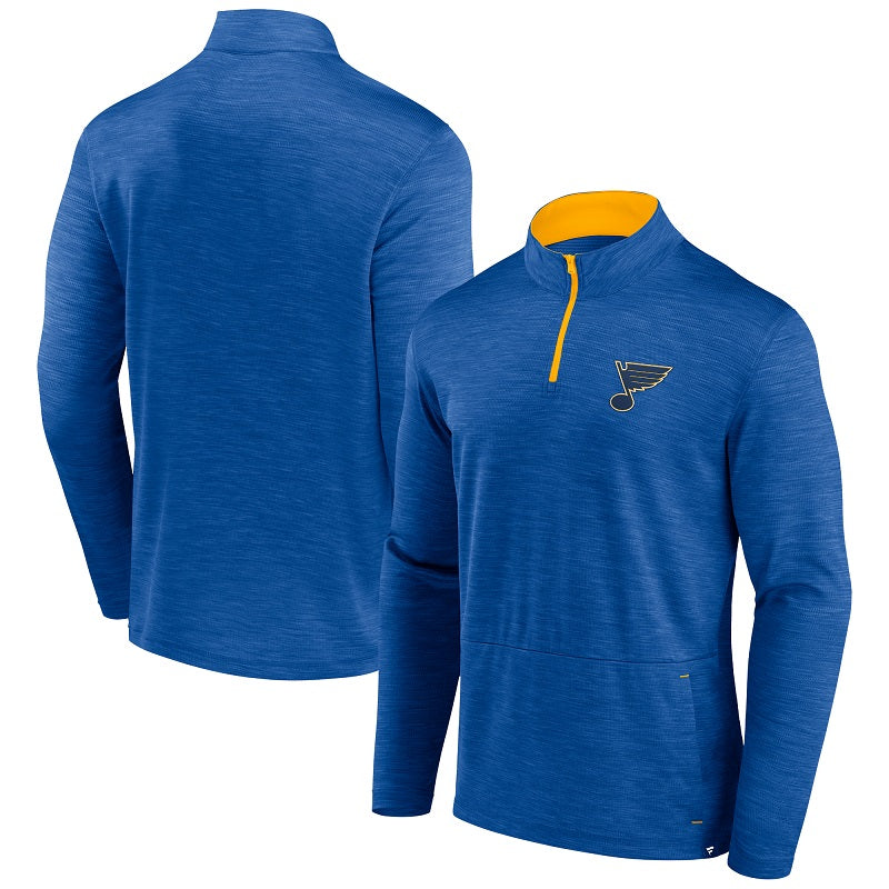 ST. LOUIS BLUES FANATICS HARD CHECK POCKET Q-ZIP - ROYAL 1/4 Zip Fanatics   