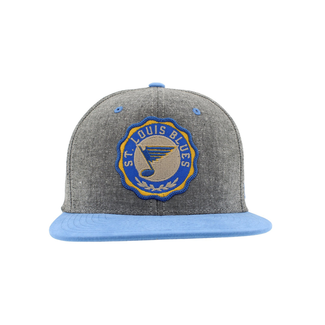 ST. LOUIS BLUES ZEPHYR HERITAGE RESEAL SNAPBACK HAT- GREY/AFB Hat Zephyr   