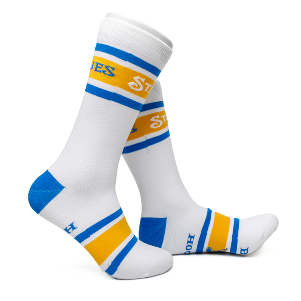 ST. LOUIS BLUES LAVLEY BLUES HOCKEY SOCKS ROAD - WHITE Socks Lavley