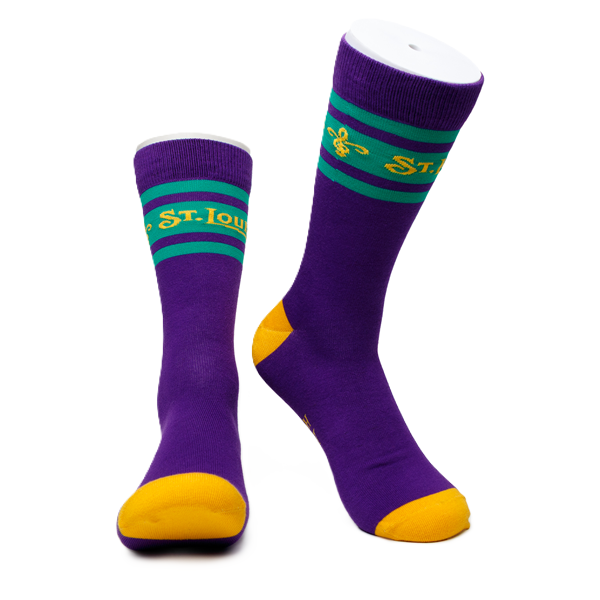 ST. LOUIS BLUES LAVELY BLUES HOCKEY SOCKS MARDI GRAS - PURPLE Accessories Lavely