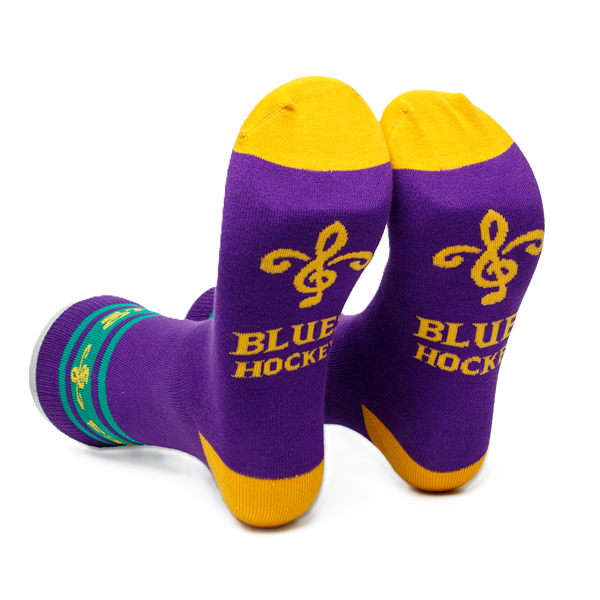 ST. LOUIS BLUES LAVELY BLUES HOCKEY SOCKS MARDI GRAS - PURPLE Accessories Lavely