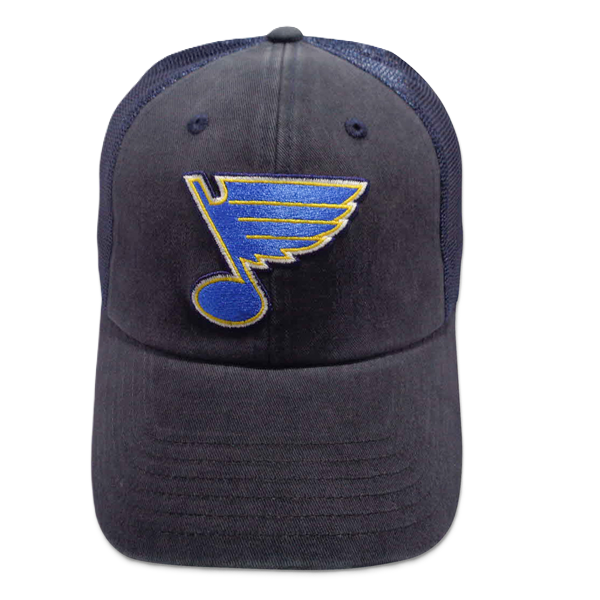ST. LOUIS BLUES AMERICAN NEEDLE NOTE LOGO MESH ADJUSTABLE HAT - NAVY Adjustable Cap American Needle