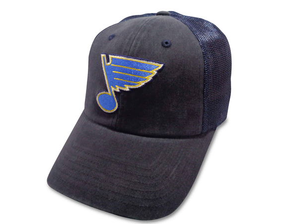 ST. LOUIS BLUES AMERICAN NEEDLE NOTE LOGO MESH ADJUSTABLE HAT - NAVY Adjustable Cap American Needle