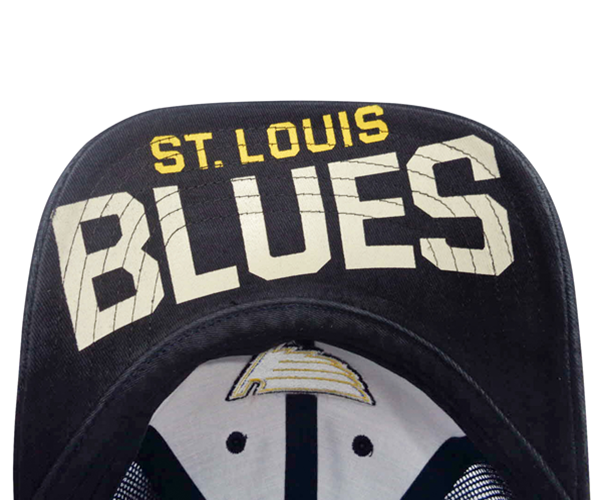 ST. LOUIS BLUES AMERICAN NEEDLE NOTE LOGO MESH ADJUSTABLE HAT - NAVY Adjustable Cap American Needle