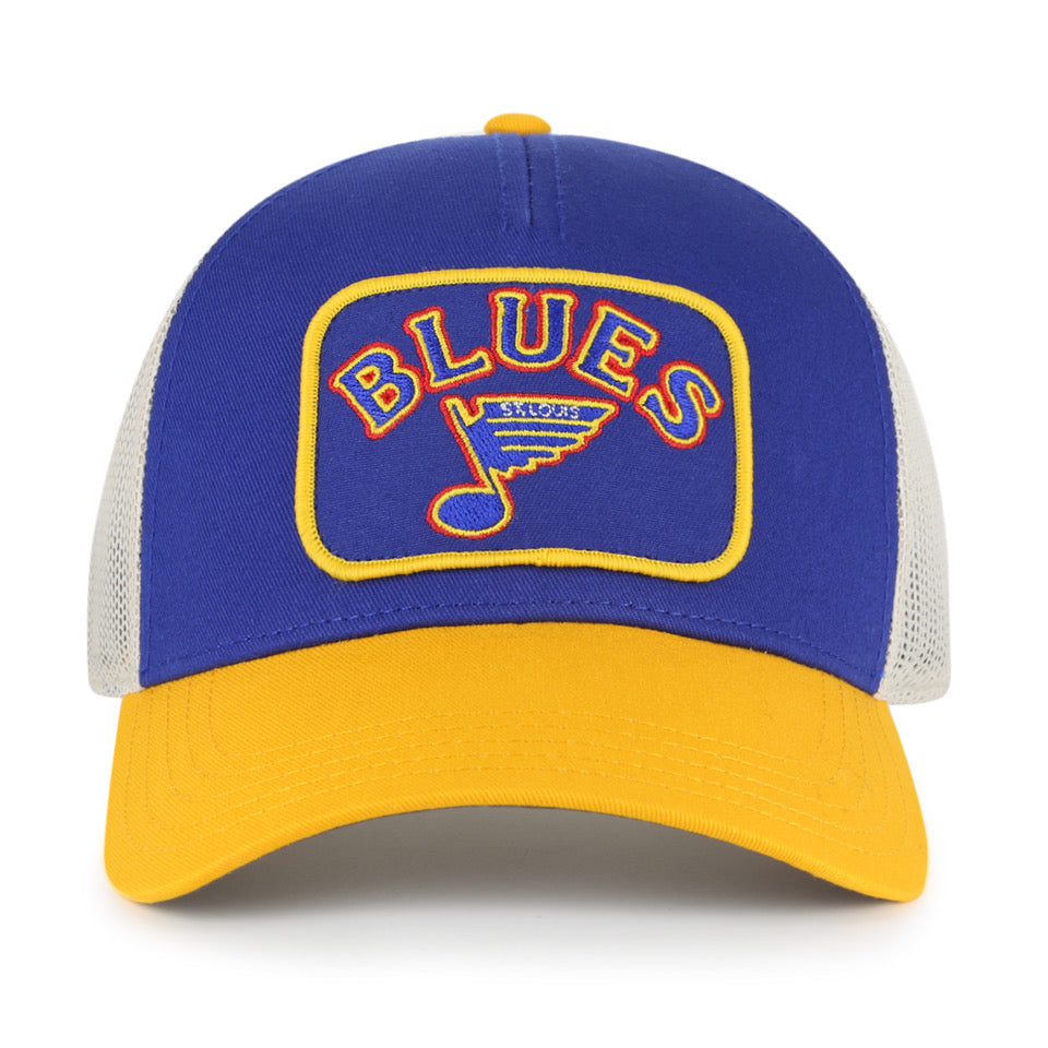 ST. LOUIS BLUES AMERICAN NEEDLE RETRO PATCH VALIN SNAPBACK HAT- MULTI