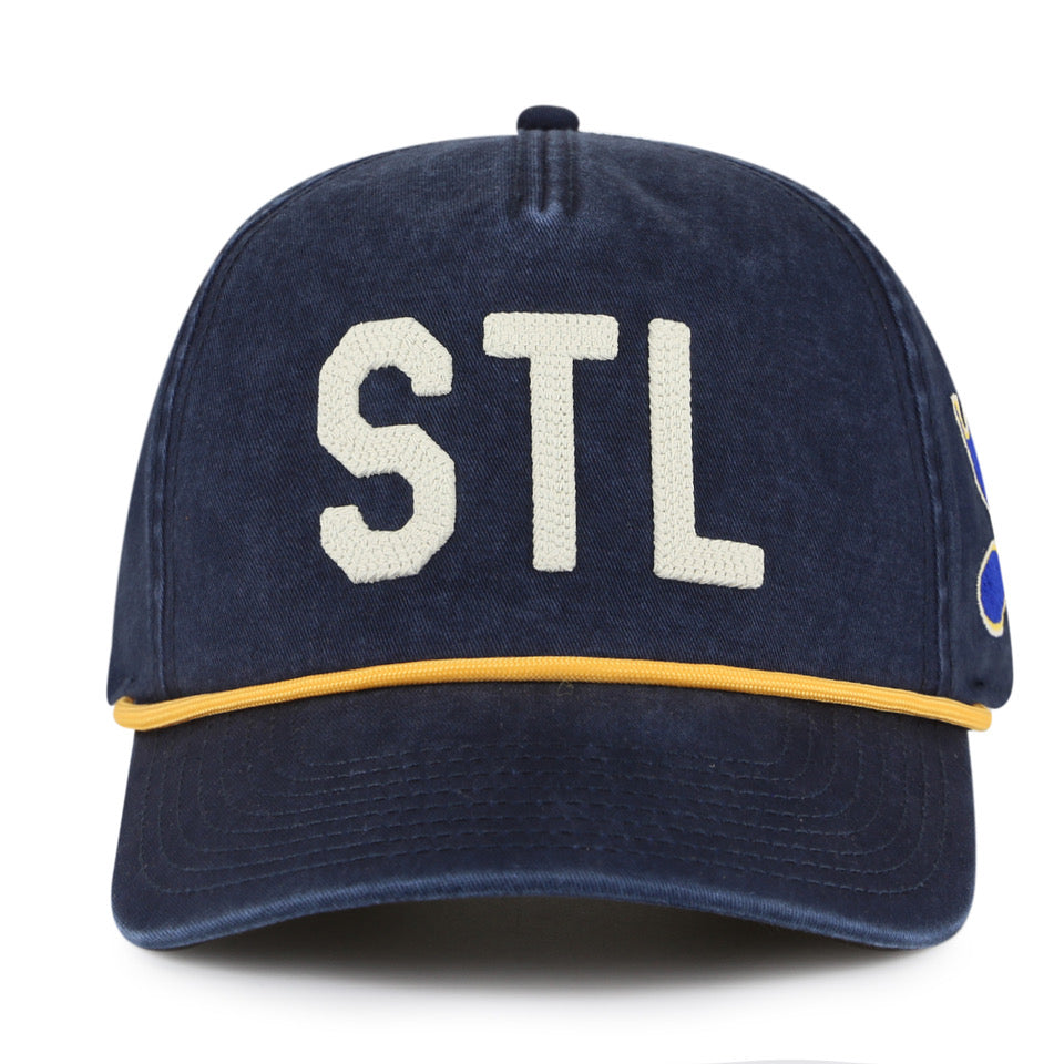 ST. LOUIS BLUES AMERICAN NEEDLE STL COAST ROPE SNAPBACK HAT- BROWN