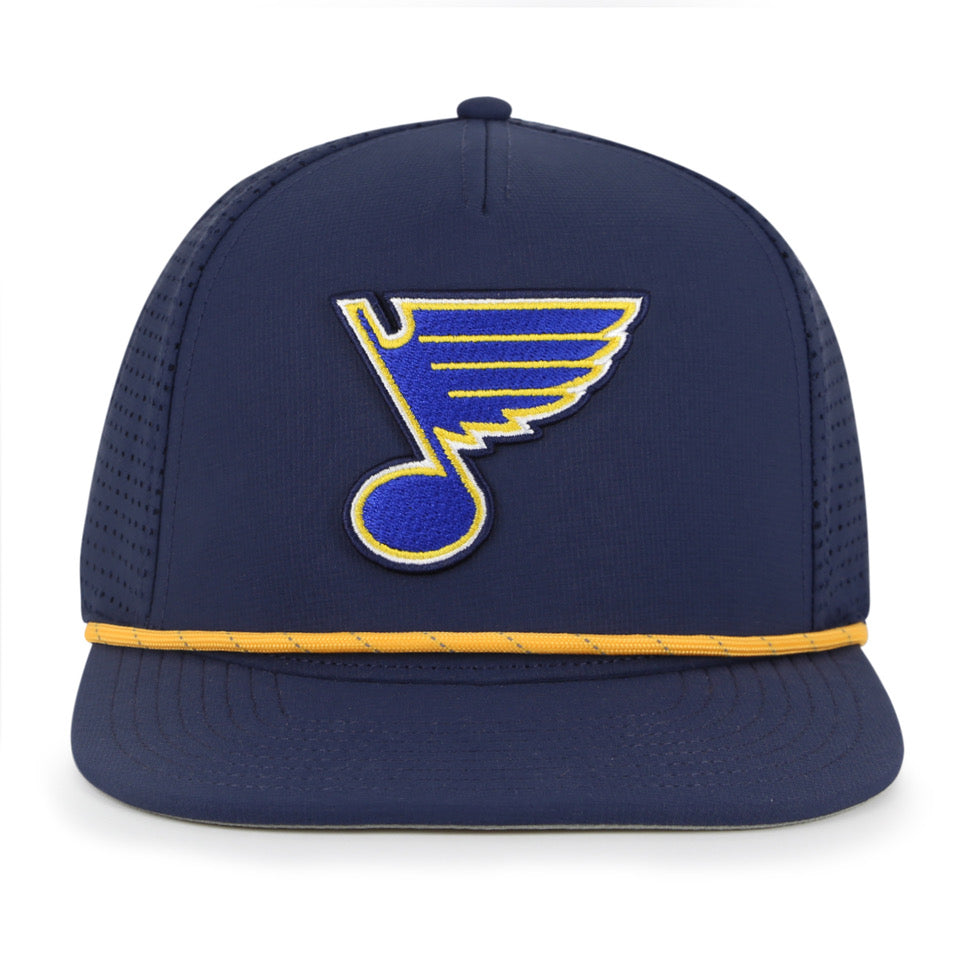 ST. LOUIS BLUES AMERICAN NEEDLE BUXTON ROPE SNAPBACK HAT- NAVY