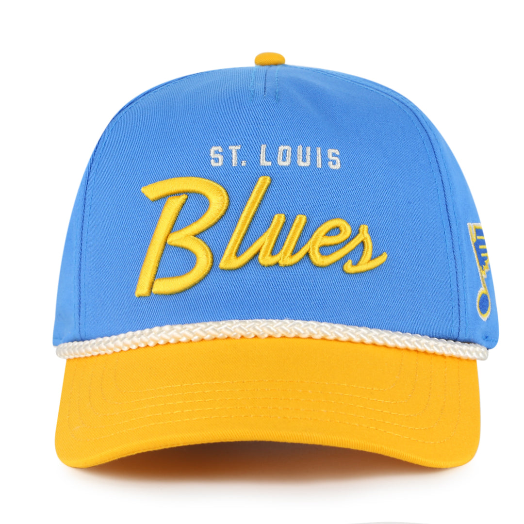 ST. LOUIS BLUES AMERICAN NEEDLE ROSCOE ROPE SNAPBACK HAT- AIR FORCE BLUE/YELLOW Hat American Needle   