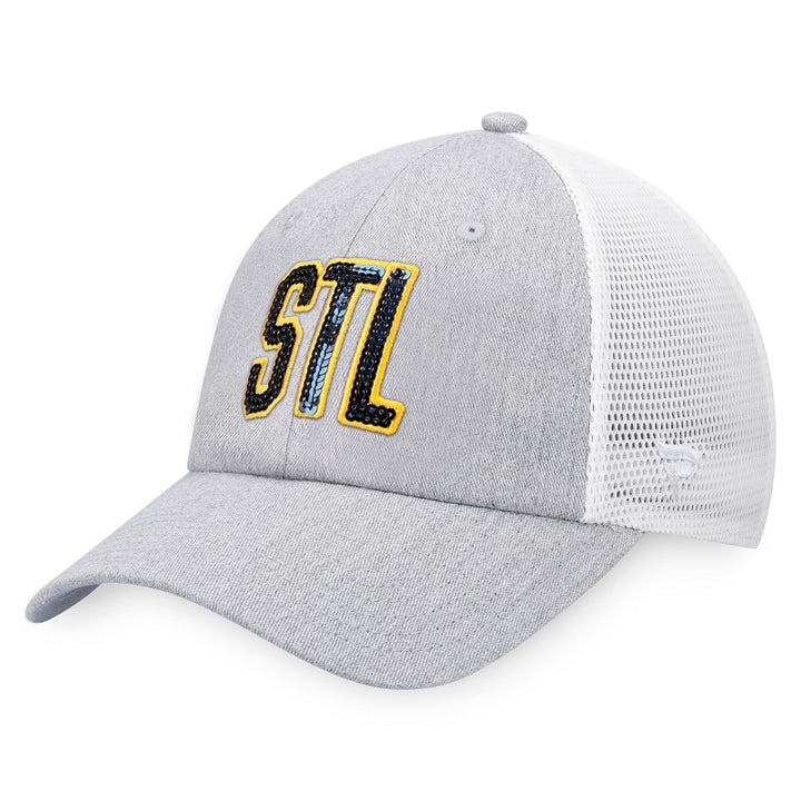 ST. LOUIS BLUES FANATICS WOMENS STL GLIMMER MESH SNAPBACK ADJ - GREY/WHITE Hat Fanatics   