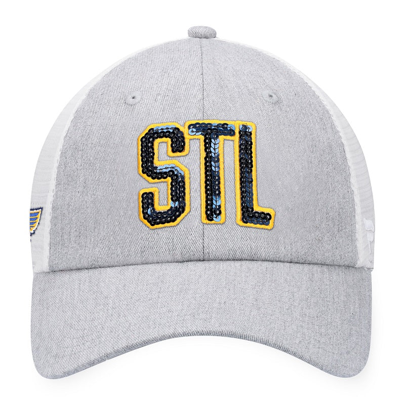 ST. LOUIS BLUES FANATICS WOMENS STL GLIMMER MESH SNAPBACK ADJ - GREY/WHITE Hat Fanatics   