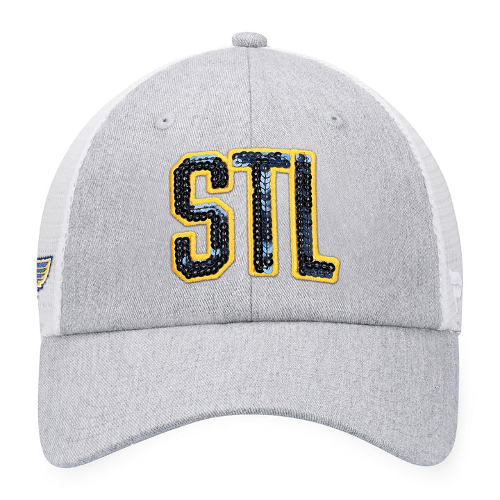 ST. LOUIS BLUES FANATICS WOMENS STL GLIMMER MESH SNAPBACK ADJ - GREY/WHITE Hat Fanatics   