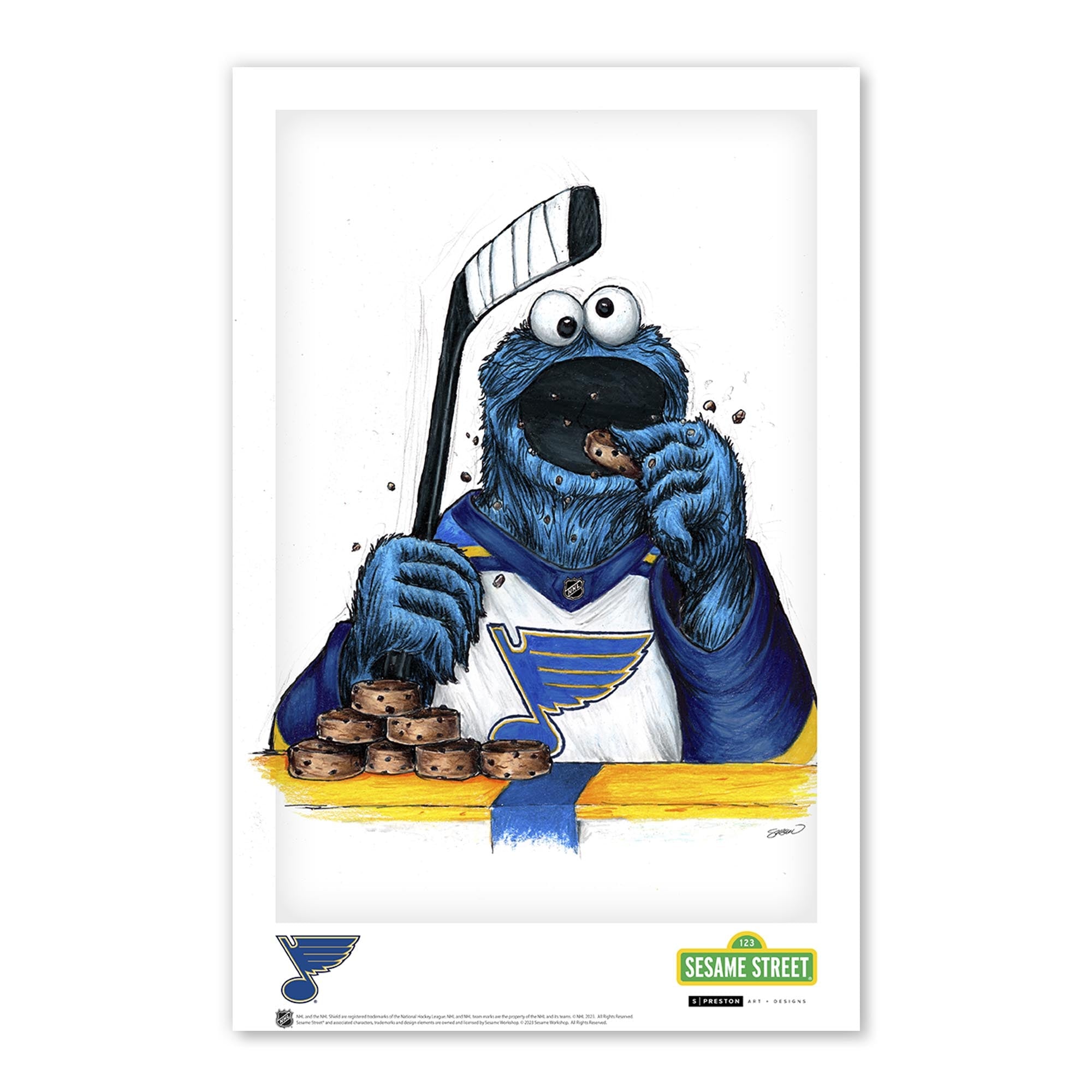 Cookie Monster x NHL Blues Art Print – STL Authentics