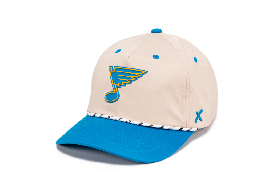 ST. LOUIS BLUES CAPX NOTE LOGO ALBATROSS ROPE SNAPBACK - BLUE Adjustable Cap CapX