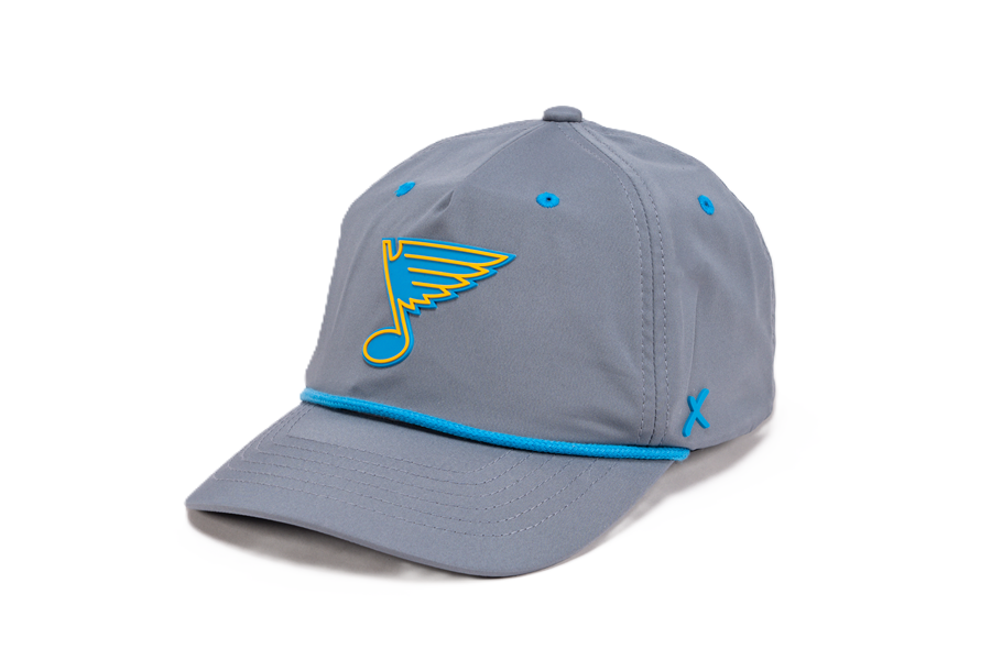 ST. LOUIS BLUES CAPX NOTE LOGO ALBATROSS ROPE SNAPBACK - CHARCOAL Adjustable Cap CapX