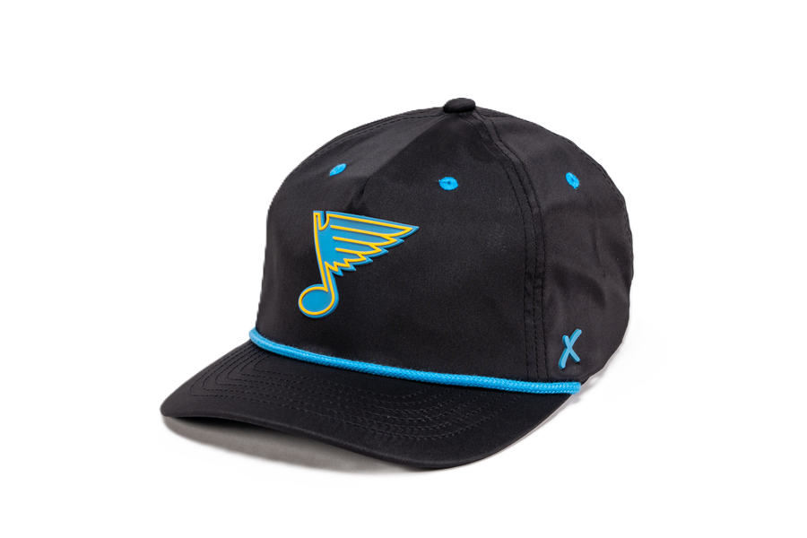 ST. LOUIS BLUES CAPX NOTE LOGO ALBATROSS ROPE SNAPBACK - BLACK Adjustable Cap CapX