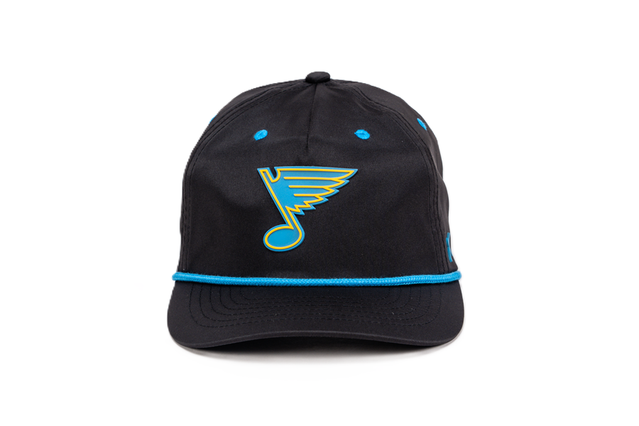 ST. LOUIS BLUES CAPX NOTE LOGO ALBATROSS ROPE SNAPBACK - BLACK Adjustable Cap CapX