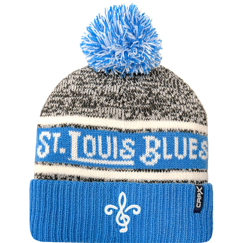 ST. LOUIS BLUES CAPX FLEUR LOGO POM KNIT - BLUE/GREY Knit CapX
