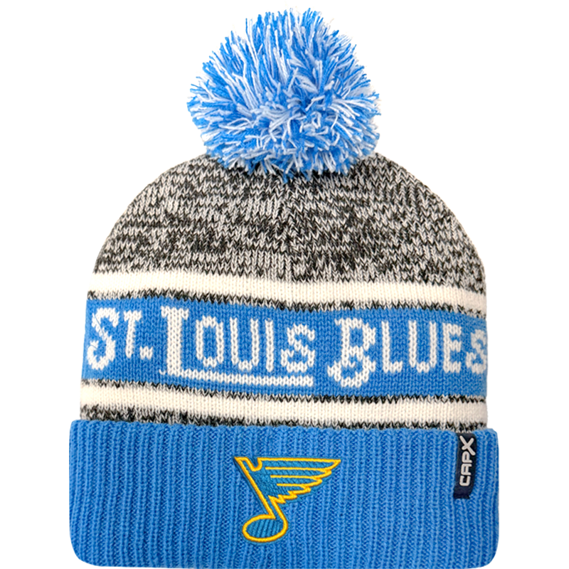 ST. LOUIS BLUES CAPX NOTE LOGO POM KNIT - BLUE/GREY Knit CapX