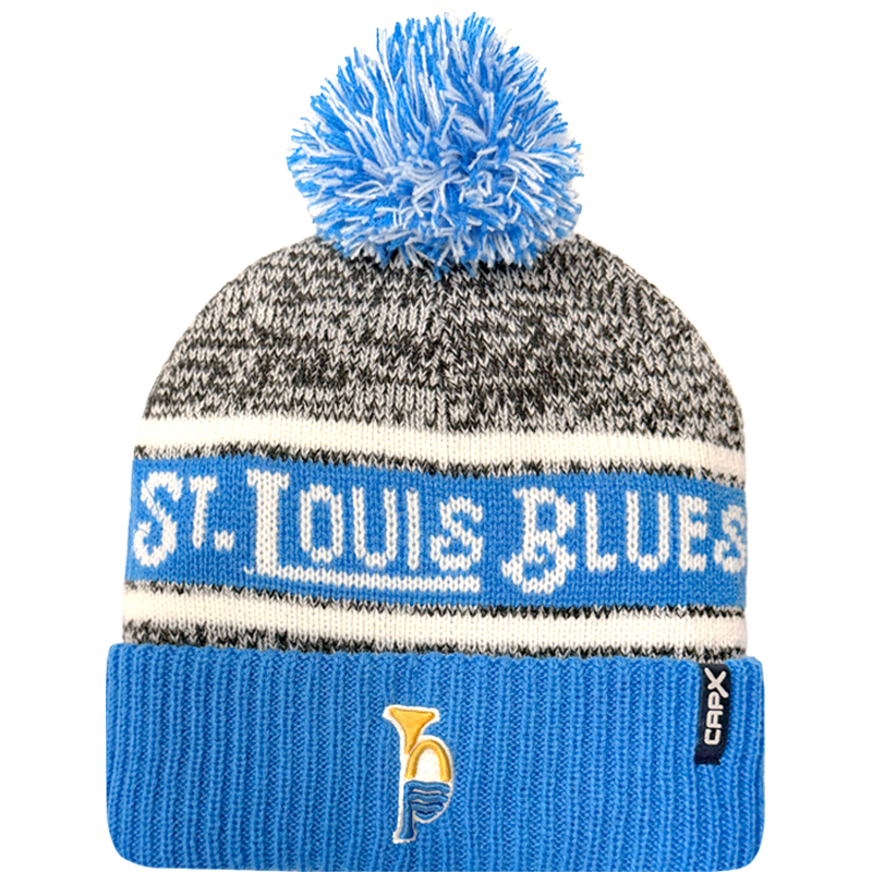 ST. LOUIS BLUES CAPX RIVER MUSIC POM KNIT - BLUE/GREY Knit CapX